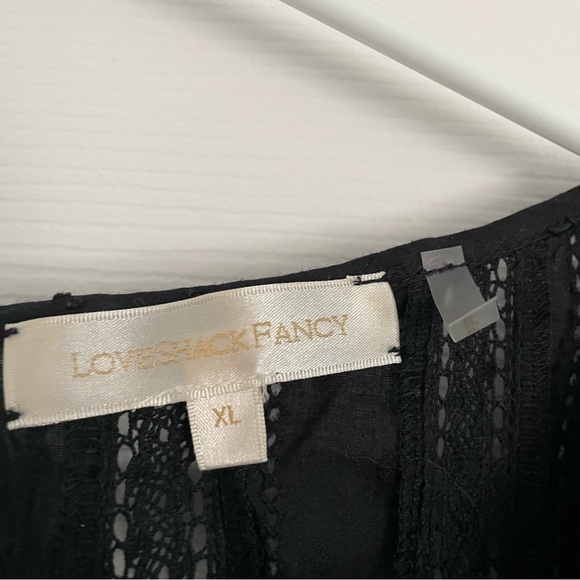 LoveShackFancy Black Ruffle Mini Dress - Picture 6 of 6